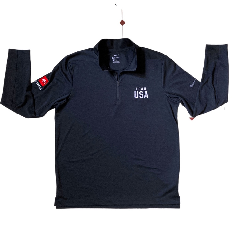 Nike black dry fit compression runner zip up pullover mens L
